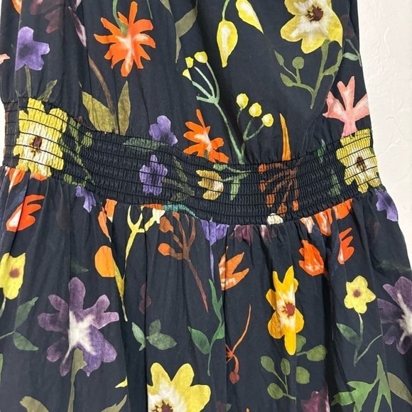 Slate & Willow Black Floral Print One-Shoulder Hi-Low Ruffle Hem Dress Size 2 - Picture 6 of 11